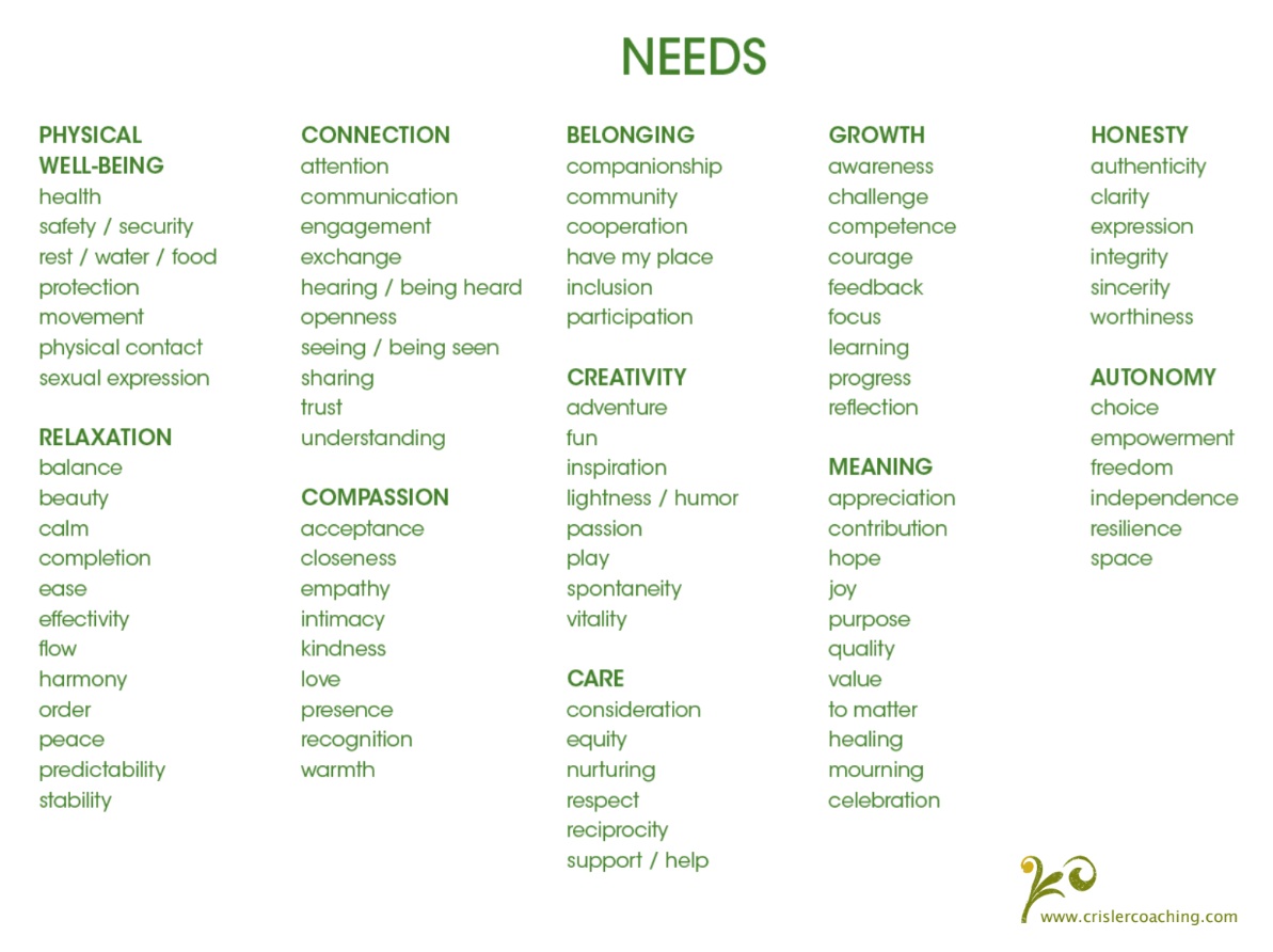Non-Violent Communication Needs